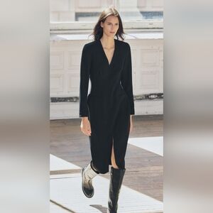 Elegant Black DressV-NECK DRESS ZW COLLECTION